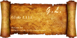 Glab Lili névjegykártya
